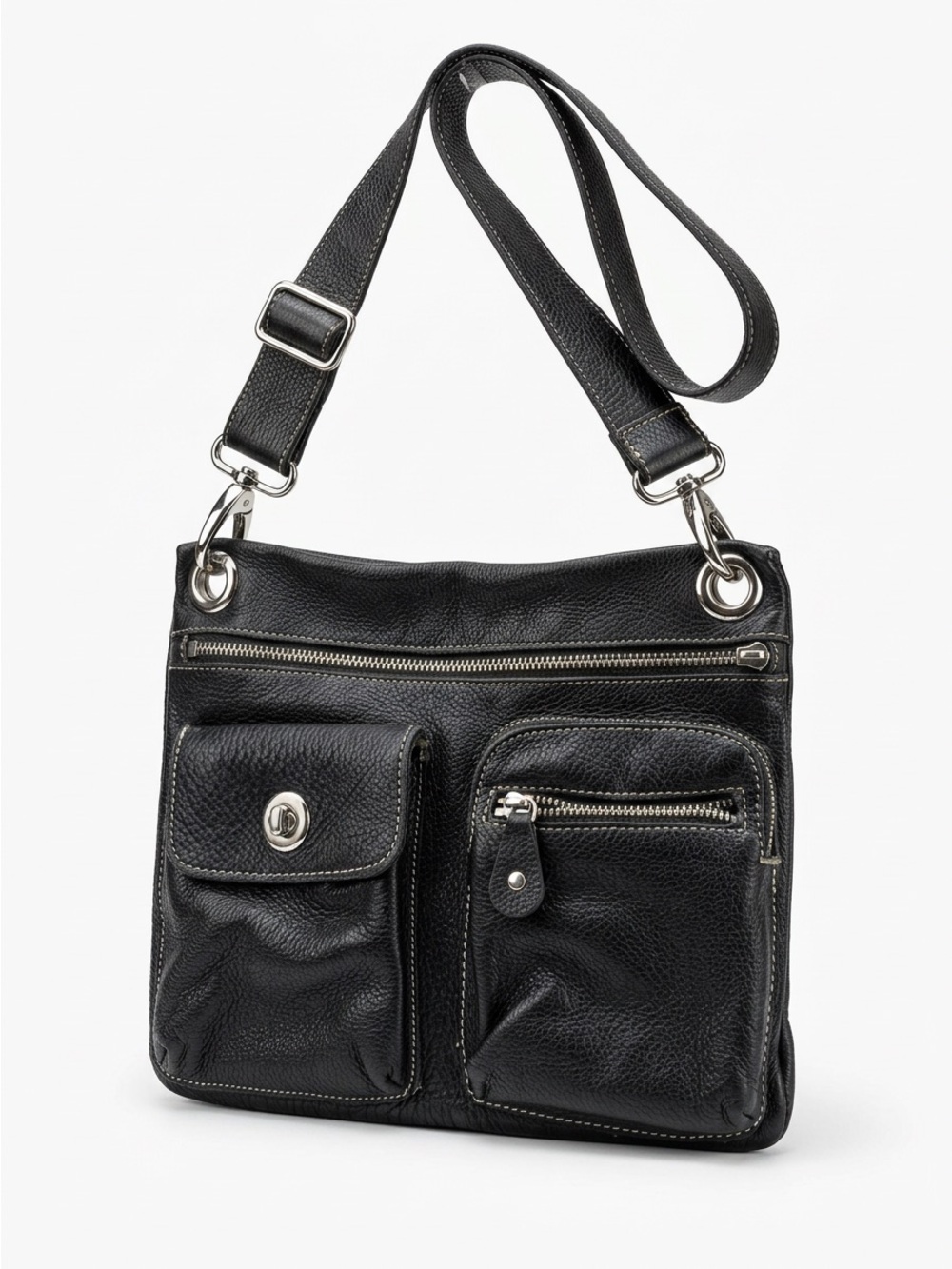 ROOTS LEATHER SLING BAG